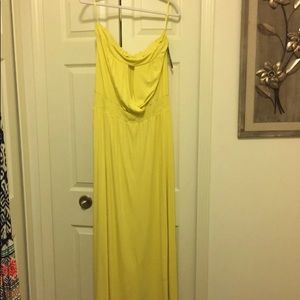 New York and company yellow strapless maxi dress